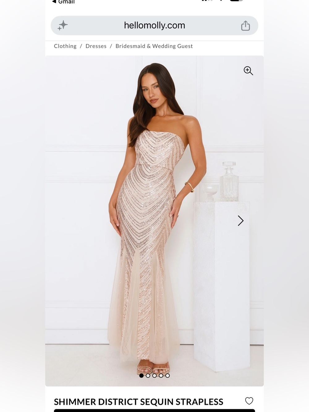 Hello Molly Shimmer District Strapless Sequin Gown